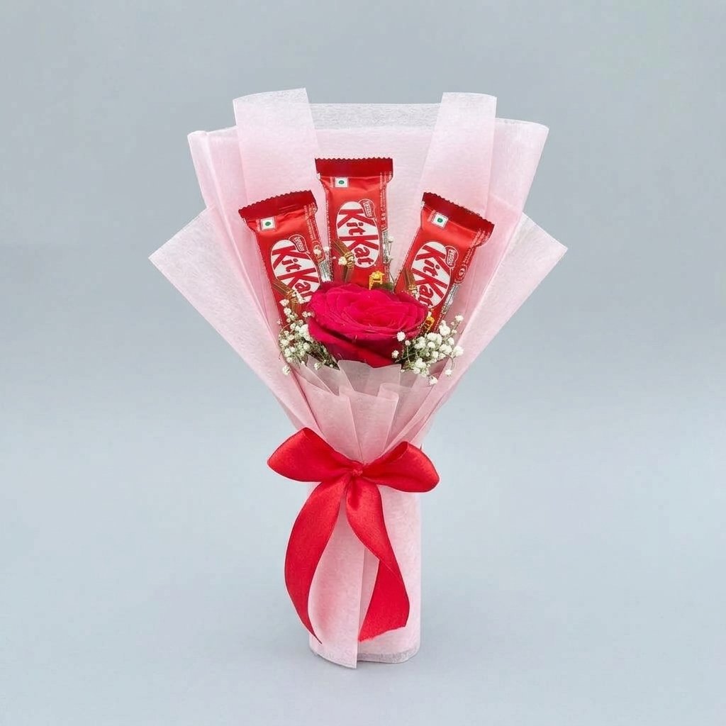 Mini KitKat & Rose Bouquet